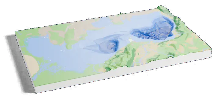 Caspian Sea model, turned around