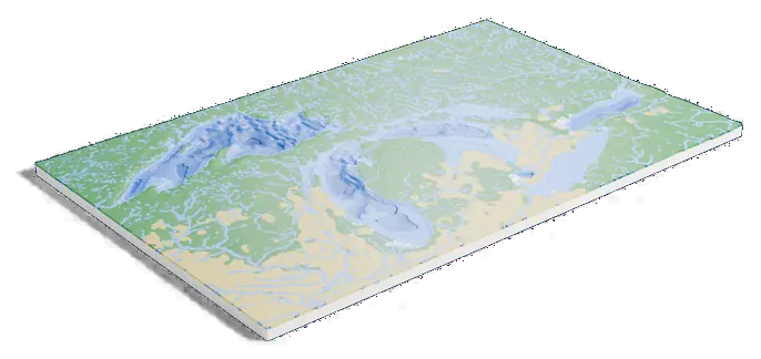 Great Lakes model, low angle