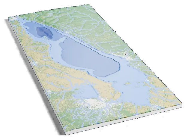 Lake Erie model, turned around