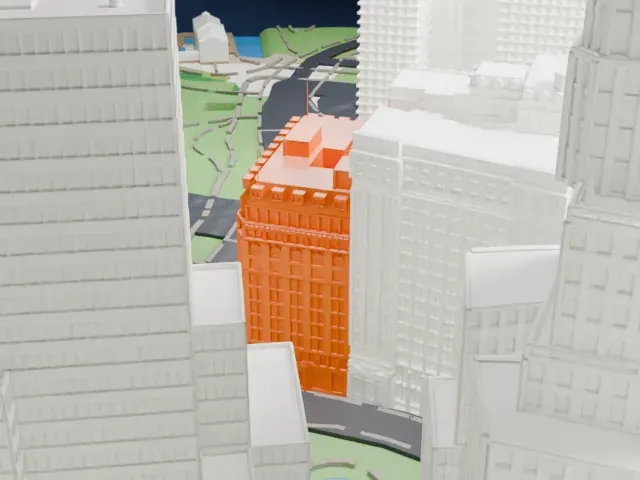 1 Broadway model, East view