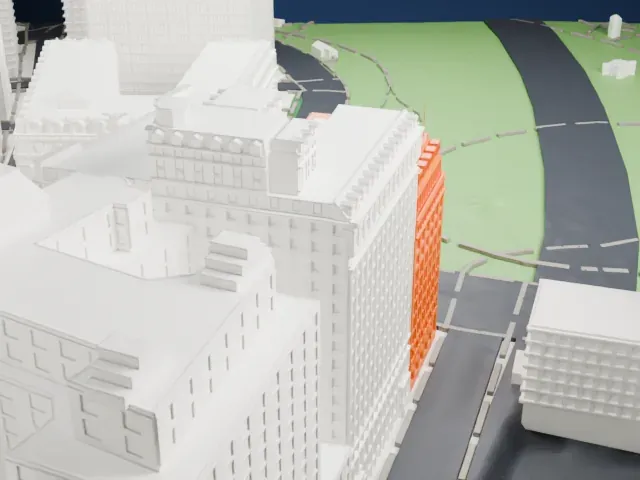 1 Broadway model, North view