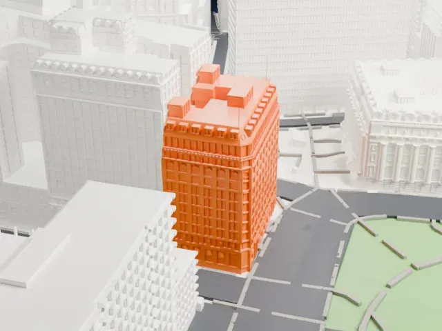 1 Broadway model, West view
