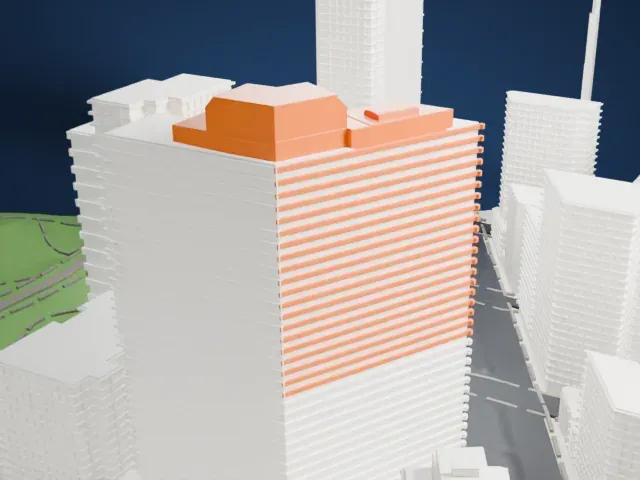 1 Lincoln Plaza model, North view