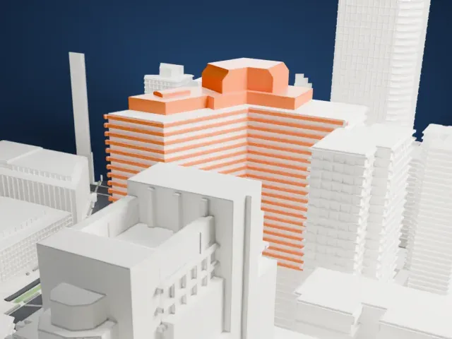 1 Lincoln Plaza model, South view