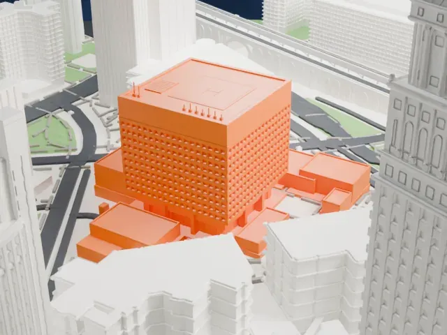 1 Police Plaza model, North view