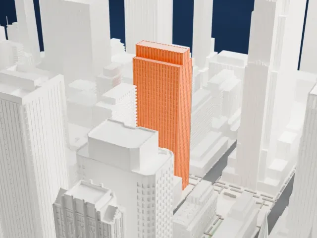1 Rockefeller Plaza model, East view