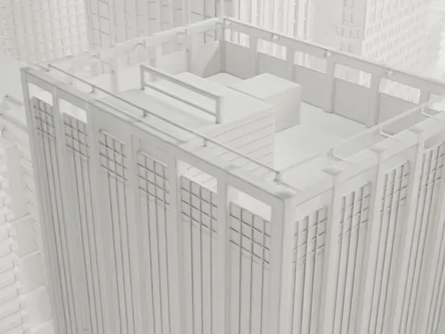 1 Wall Street Court model, East view