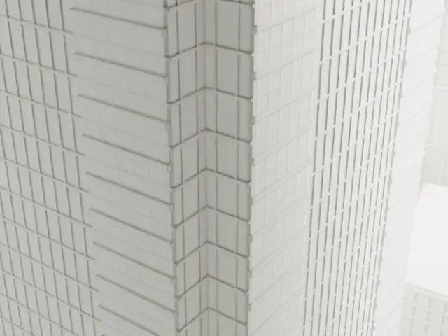 1 Wall Street Court model, North view