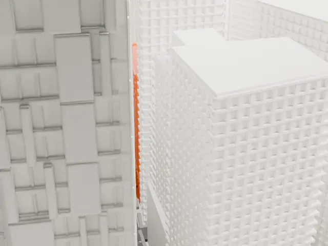 1 Wall Street Court model, West view