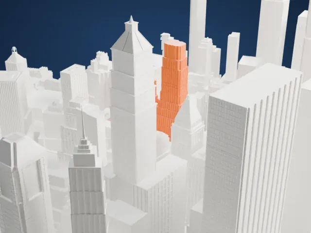 1 Wall Street model, East view