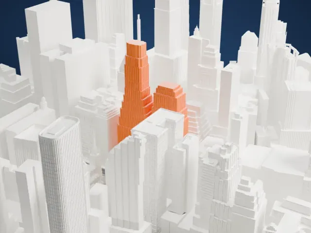 1 Wall Street model, West view