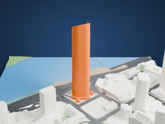 1 William Street model, East view