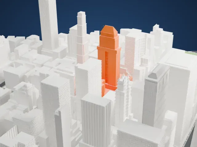 10 East 40th Street model, East view