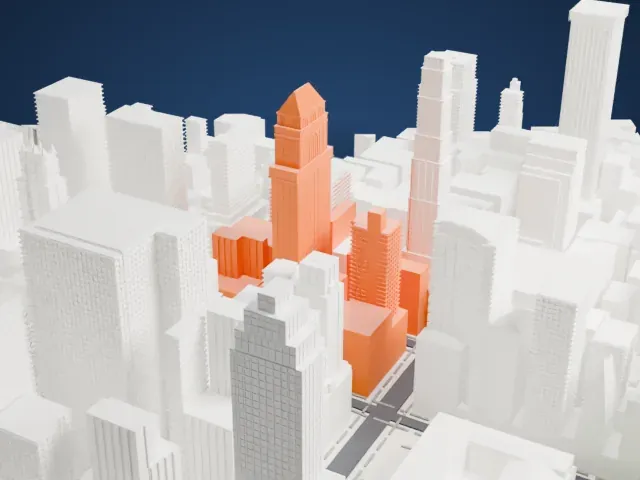10 East 40th Street model, North view