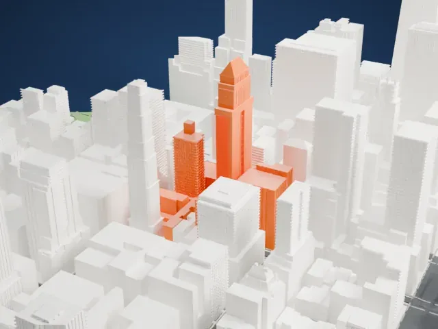 10 East 40th Street model, South view