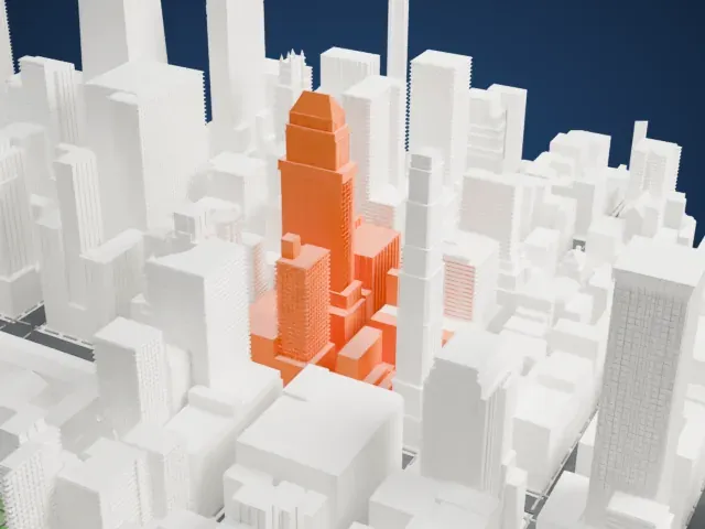 10 East 40th Street model, West view