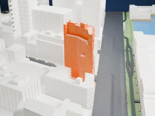 100 Eleventh Avenue model, North view