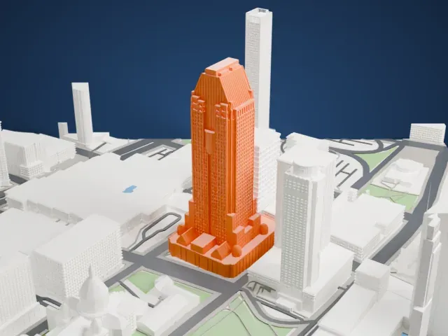 1000 de La Gauchetière model, West view