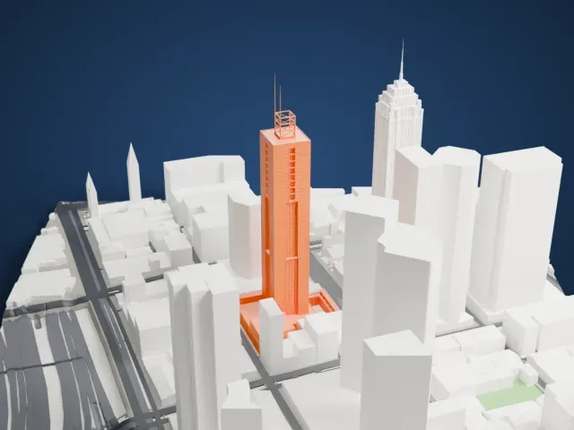 101 Collins Street model, East view