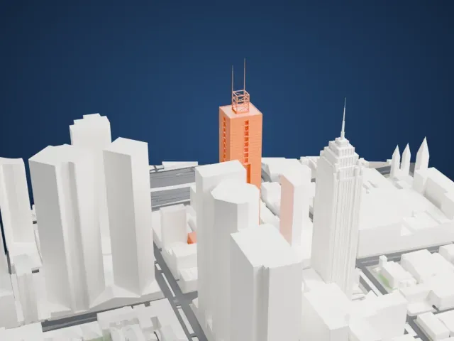 101 Collins Street model, North view