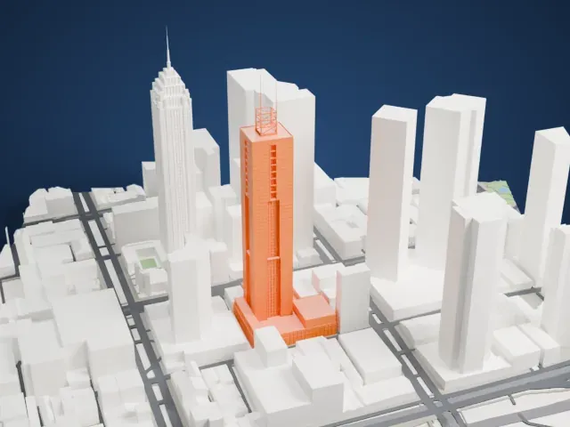 101 Collins Street model, South view