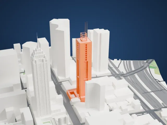 101 Collins Street model, West view