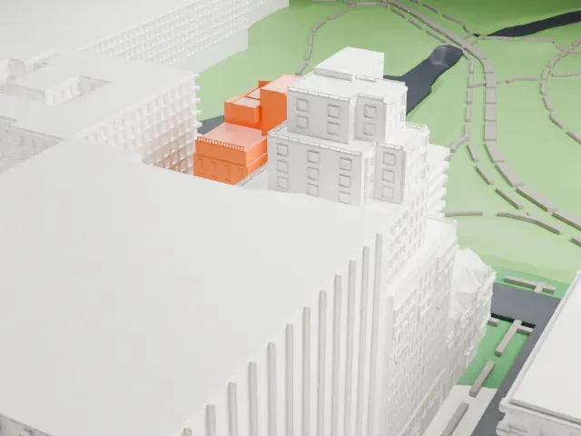 1040 Fifth Avenue model, East view