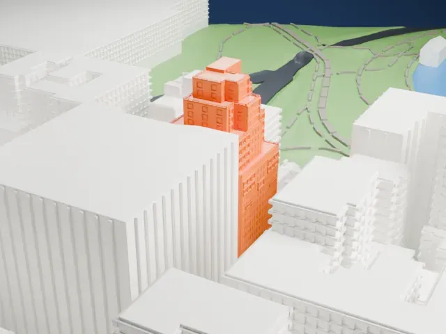1049 Fifth Avenue model, East view