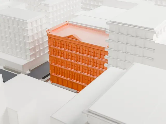 109 Prince Street model, East view