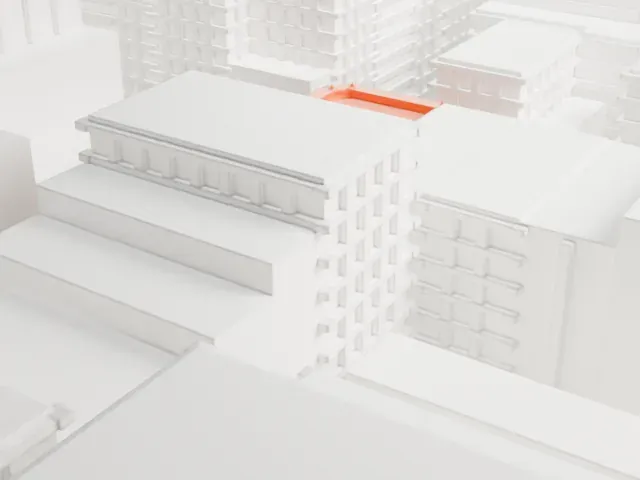 109 Prince Street model, North view