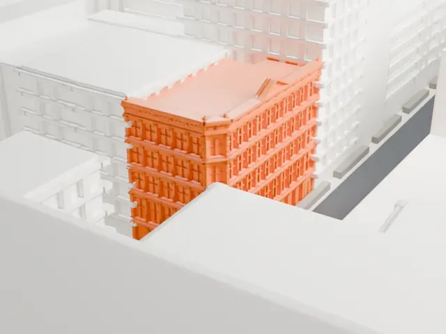 109 Prince Street model, South view