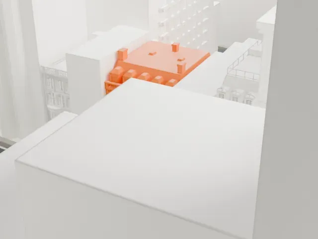 11 West 54th Street model, South view