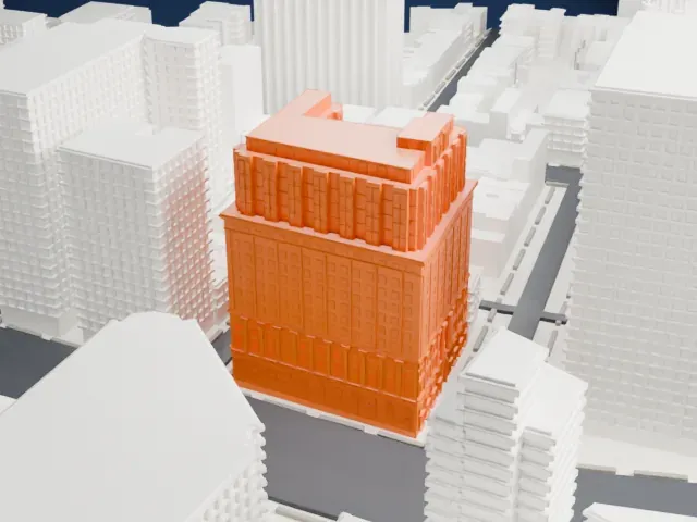 110 Livingston Street model, East view