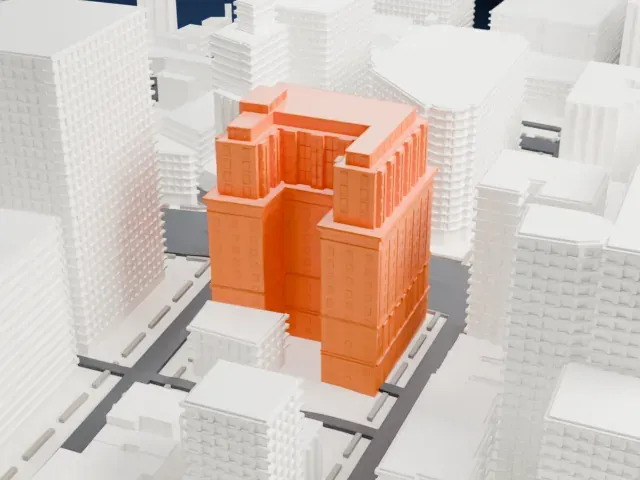 110 Livingston Street model, West view