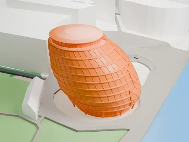 110 The Queen's Walk model, East view