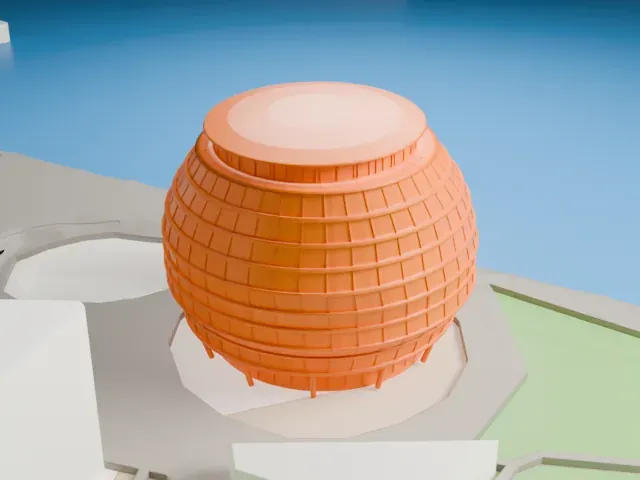 110 The Queen's Walk model, South view