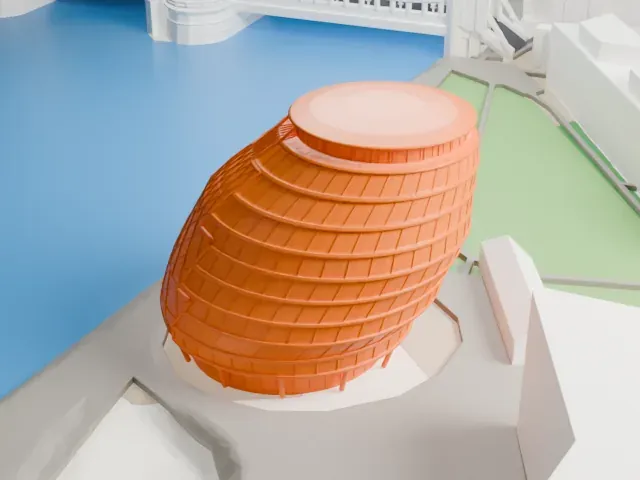 110 The Queen's Walk model, West view