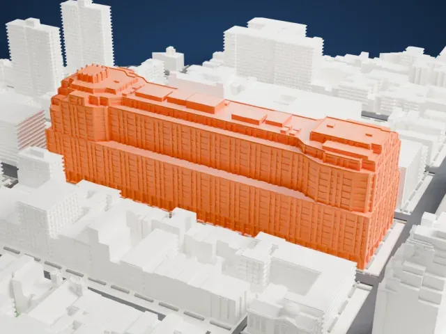 111 Eighth Avenue model, South view