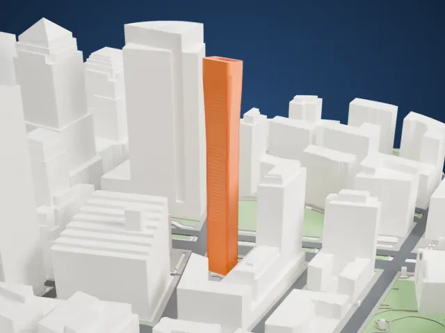 111 Murray Street model, East view