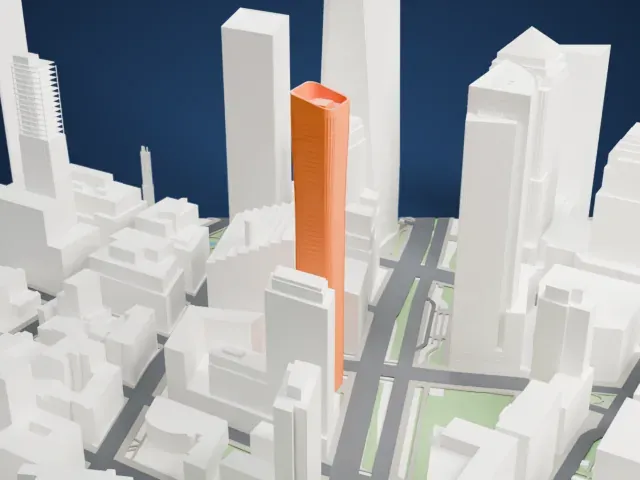 111 Murray Street model, North view