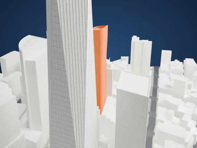 111 Murray Street model, South view