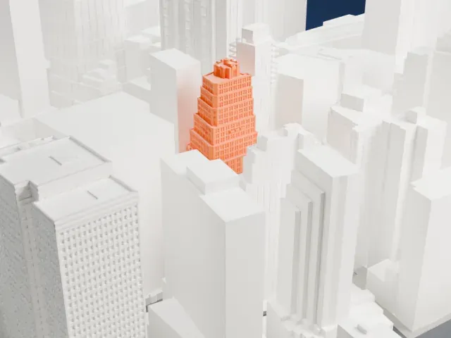 116 John Street model, East view
