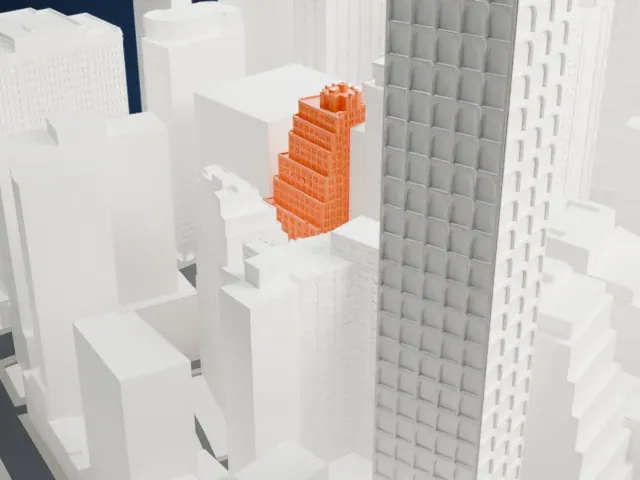 116 John Street model, North view