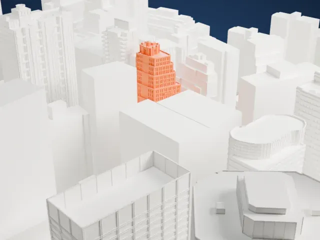 116 John Street model, South view