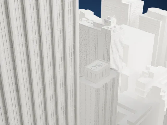 116 John Street model, West view