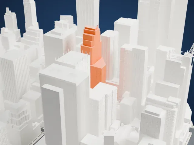 1166 Avenue of the Americas model, North view