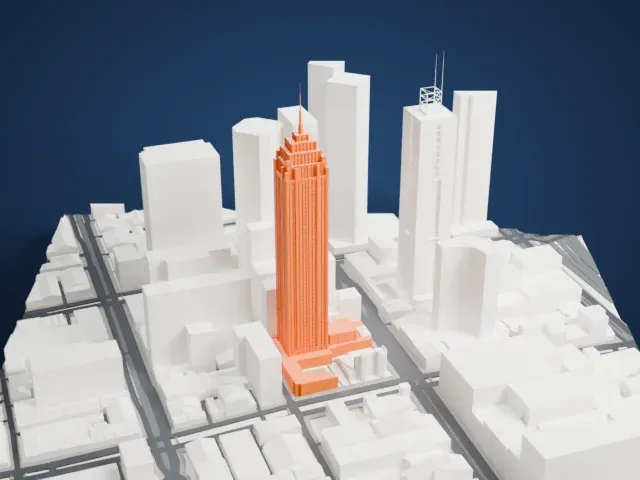 120 Collins Street model, West view