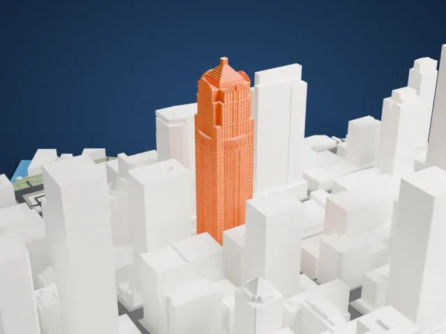 1201 Third Avenue model, East view