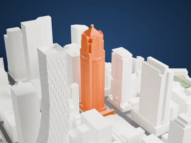 1201 Third Avenue model, North view