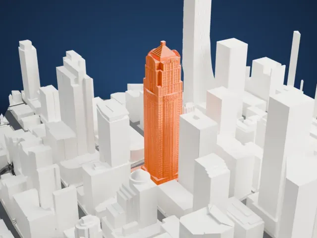 1201 Third Avenue model, South view